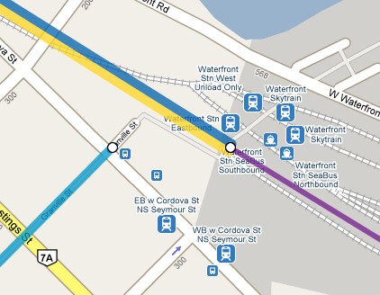 Canada Line connection from Waterfront Station missing